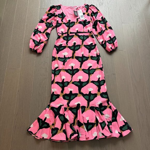 NWT Rhode Blair Dress Pink Crepe Rose Bloom Rosebloom Size 6 NEW - Picture 2 of 10